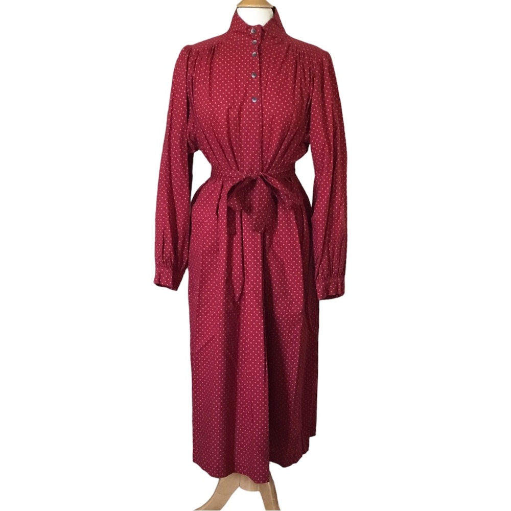 Vintage J. Jill Ltd Cottagecore Prairie Matron Belted Maxi Dress